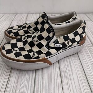 Vans Black and White Checkerboard Slip-Ons